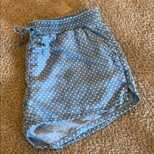 Aerie Chambray Polka Dot Shorts
